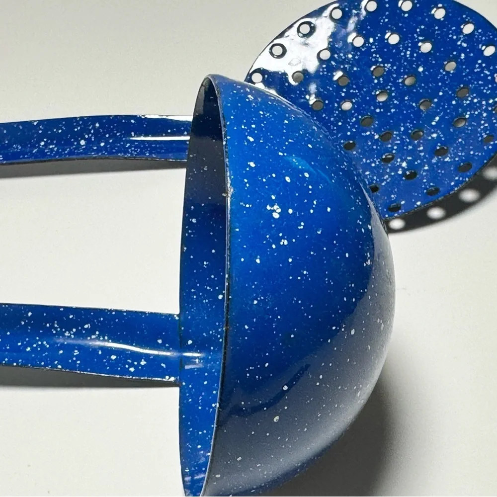 Blue Speckled Ladle and Skimmer‎ Set